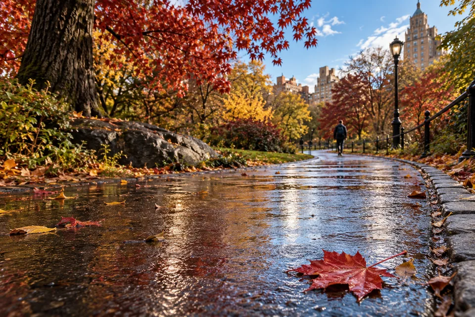 autumn park: After the Rain, an AI-generated photo