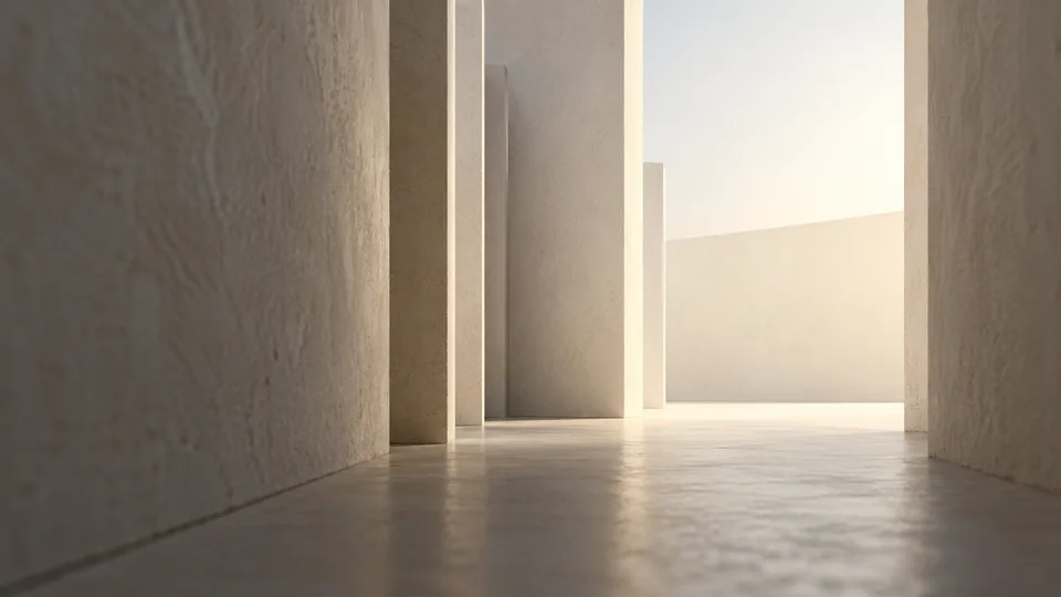 An opening in a pale plaster architectural wall reveals a clear route beyond.