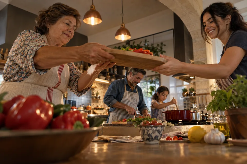 family cooking