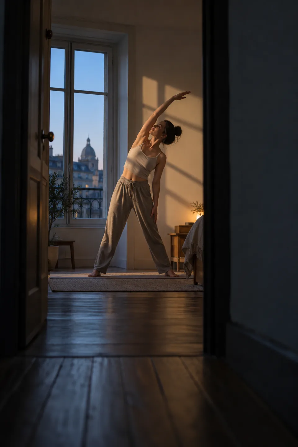 home wellness: Morning Stretch, an AI-generated photo