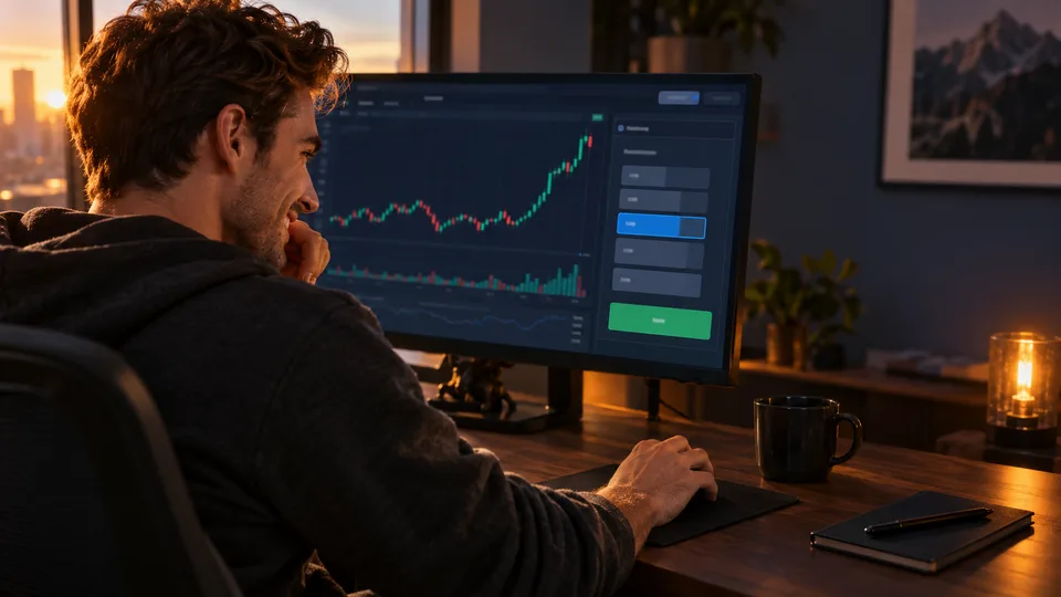 A trader hesitates before placing another order on a busy market day.